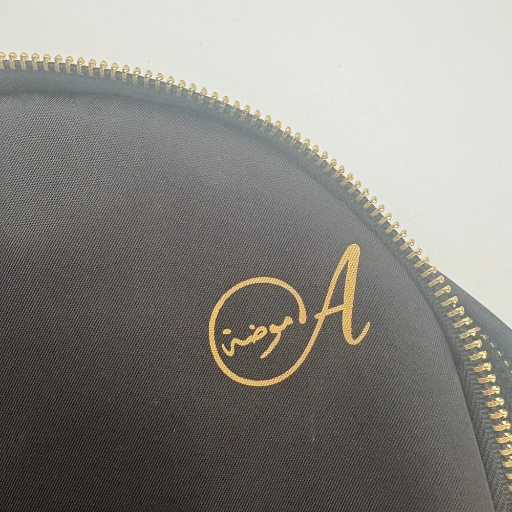 Althayafi Fashion Black Nylon Backpack Gold Zippers Travel School Bag Unisex